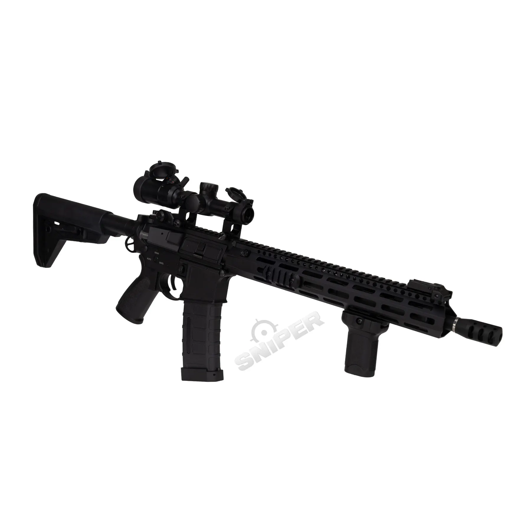 Double Bell Baba Yaga JW M4 w/ Scope (S)AEG, Black