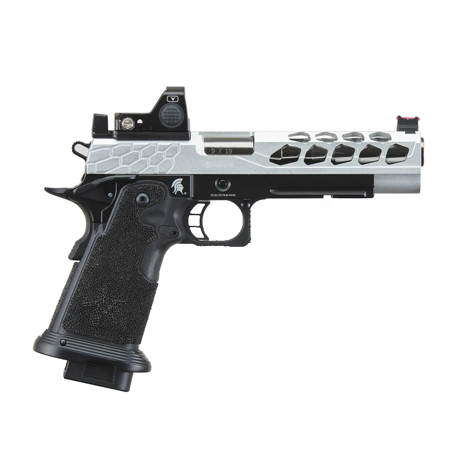 Lancer Tactical LTX-7B Stryk RMR Hi-Capa GBB Softairpistole, Silver