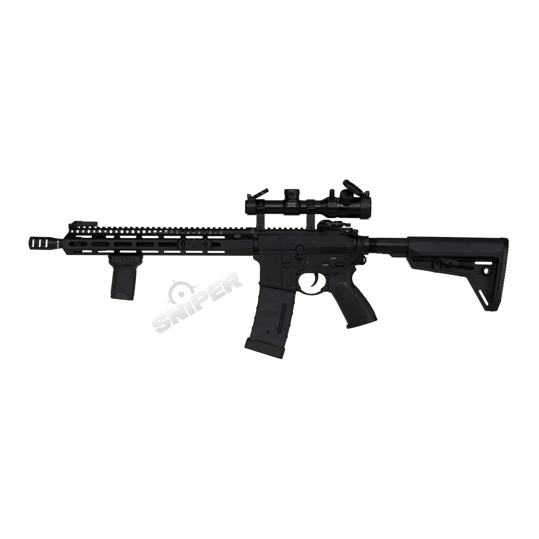 Double Bell Baba Yaga JW M4 w/ Scope (S)AEG, Black