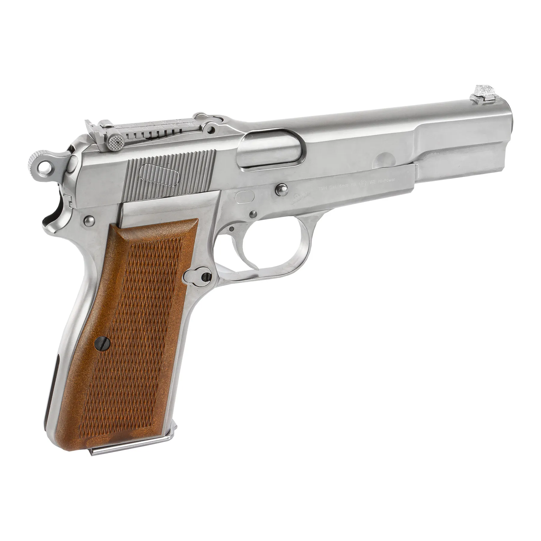 WE Hi-Power Full Metal Silver GBB Softair Pistole