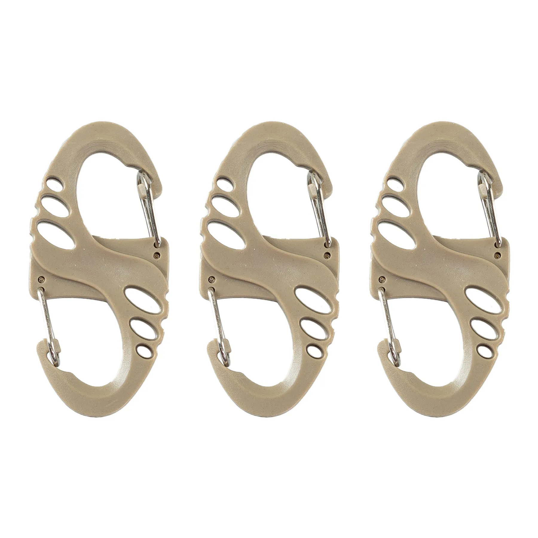 Mini-Karabiner 3er-Set, Tan