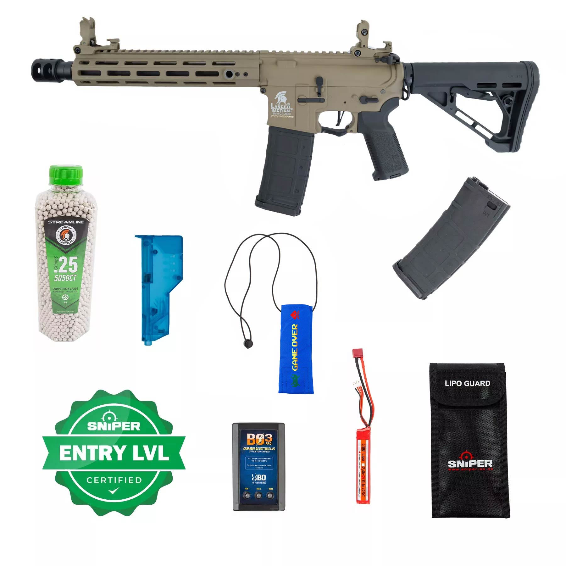Einsteiger Set #1 - Lancer LT-32 Sparta Gen 3 w/ Nebula ETU (S)AEG, Dualtone