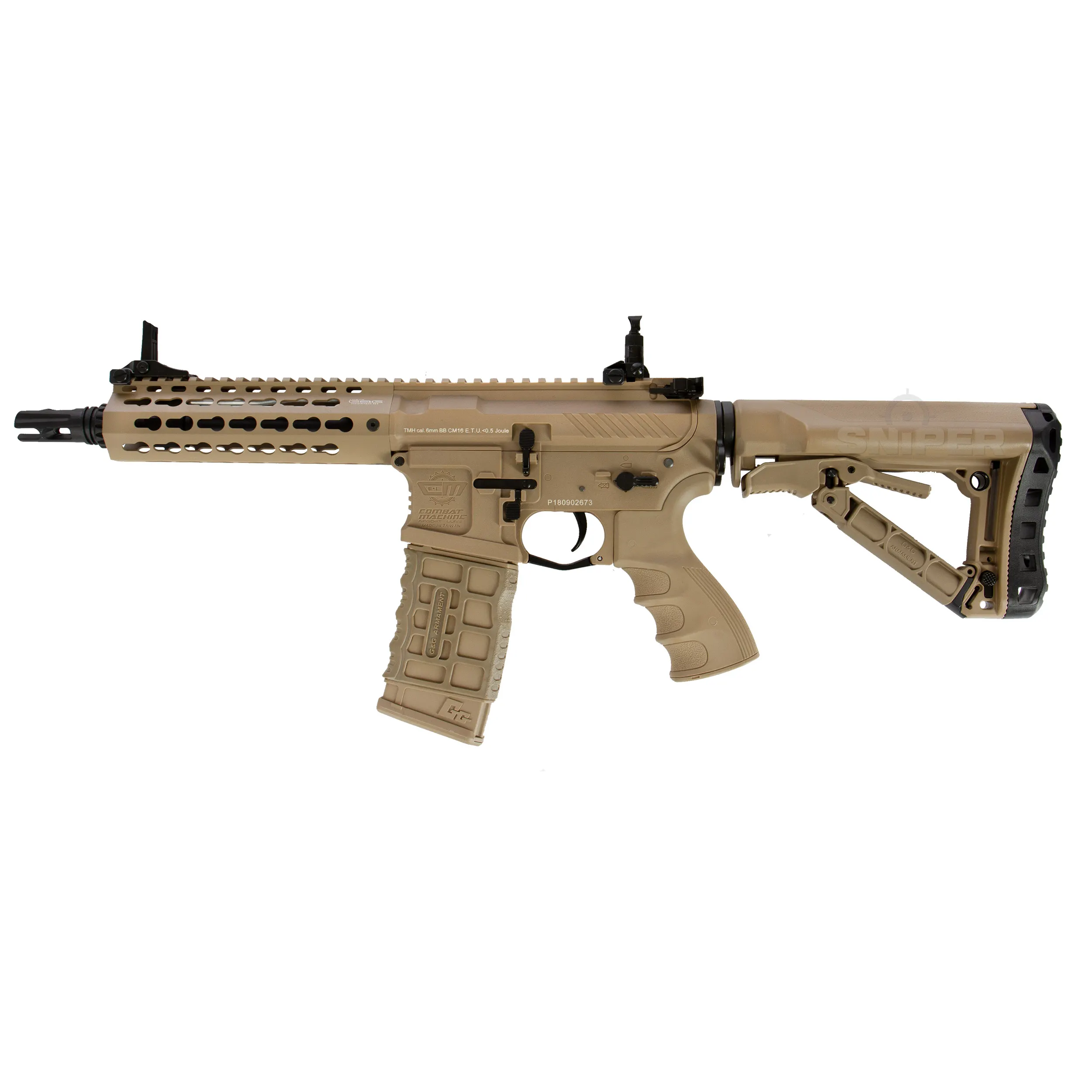 CM16 SRS ETU 0,5 Joule Desert, AEG Softair Gewehr