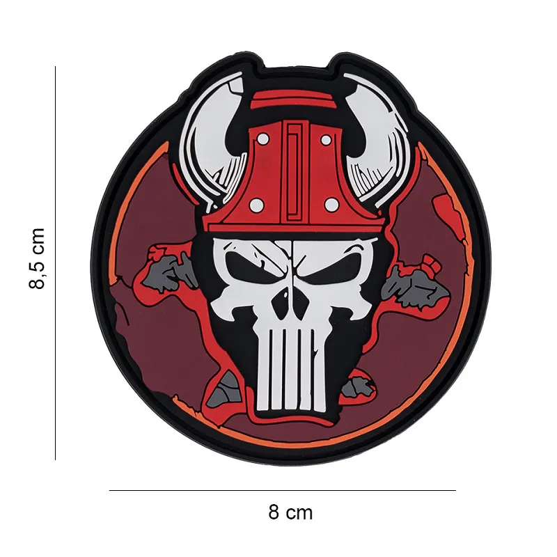 Patch 3D PVC Punish Skull Bull