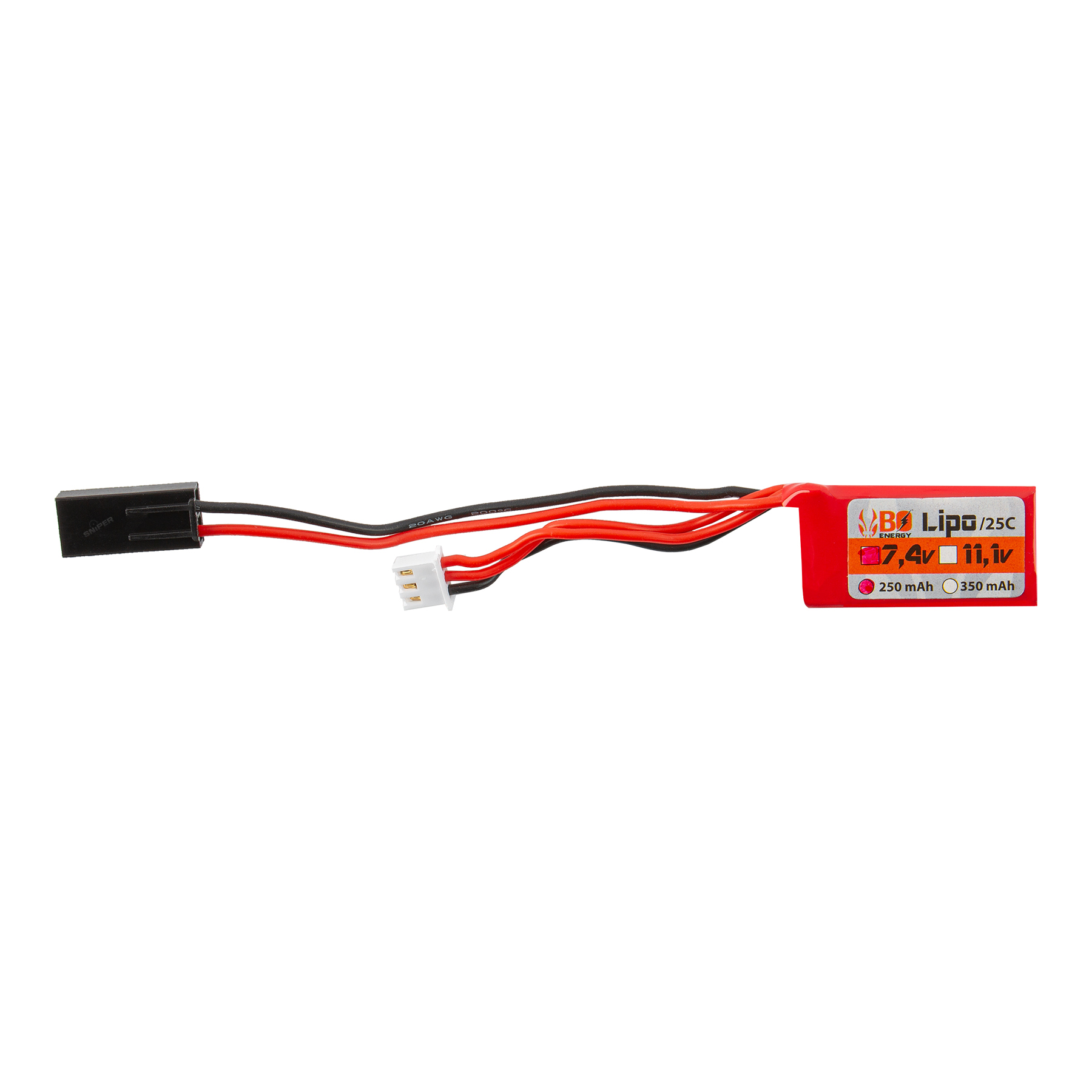 Tamiya 7,4V 250mAh 25C LiPo Akku, 1 Stick