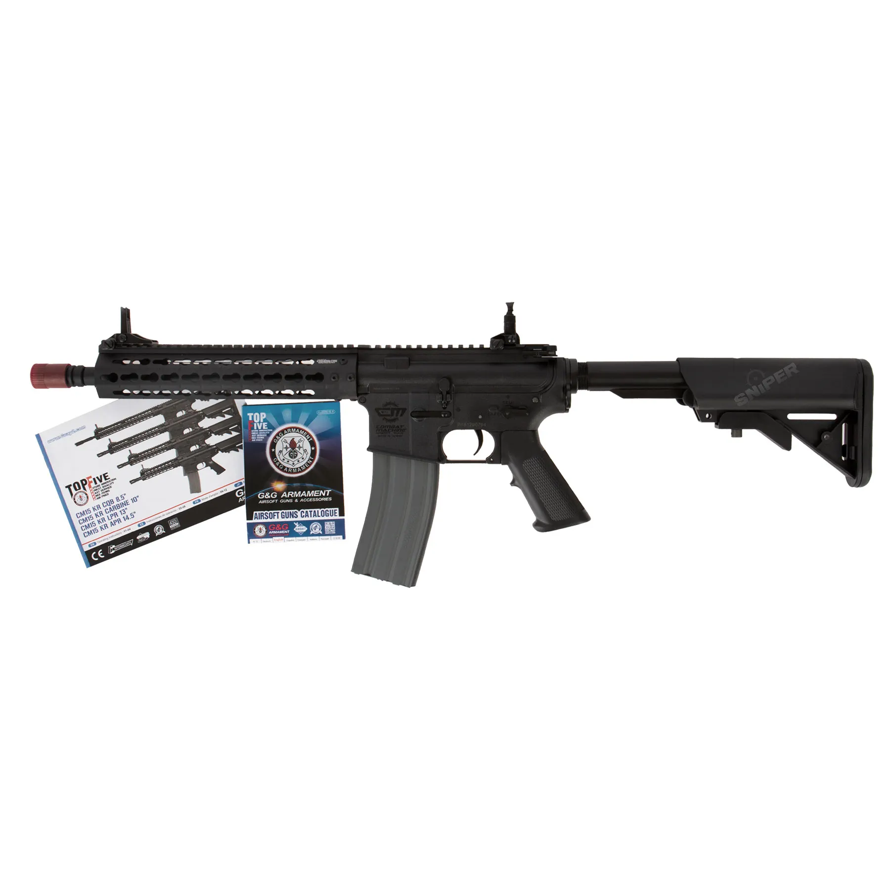CM15 KR Carbine 10" 0,5J Softair Gewehr, Black