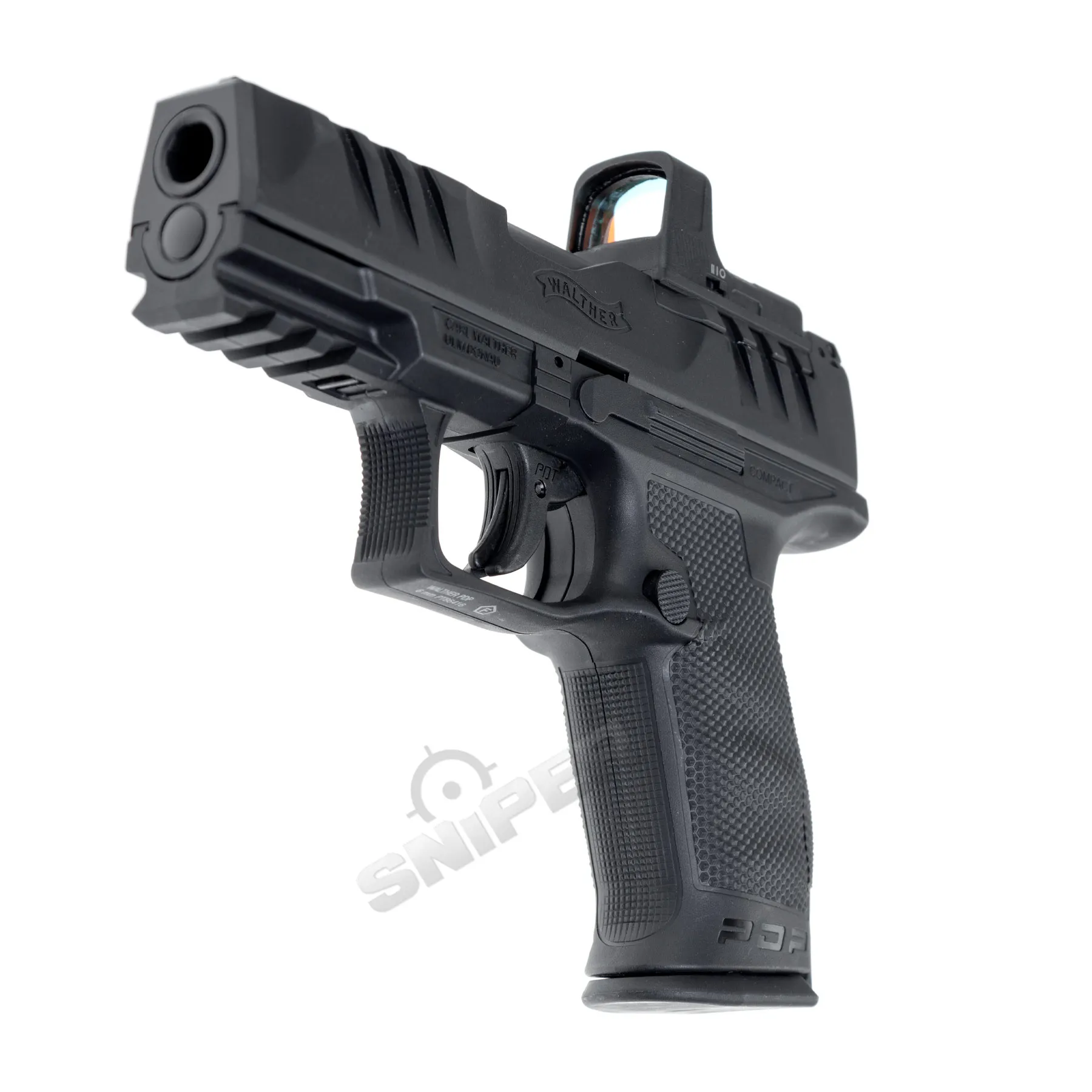 Walther PDP Compact 4" w/ Red Dot Visier NBB Co2 Softair Pistole, Black Walther PDP Compact 4" w/ Red Dot Visier NBB Co2 Softair Pistole, Black