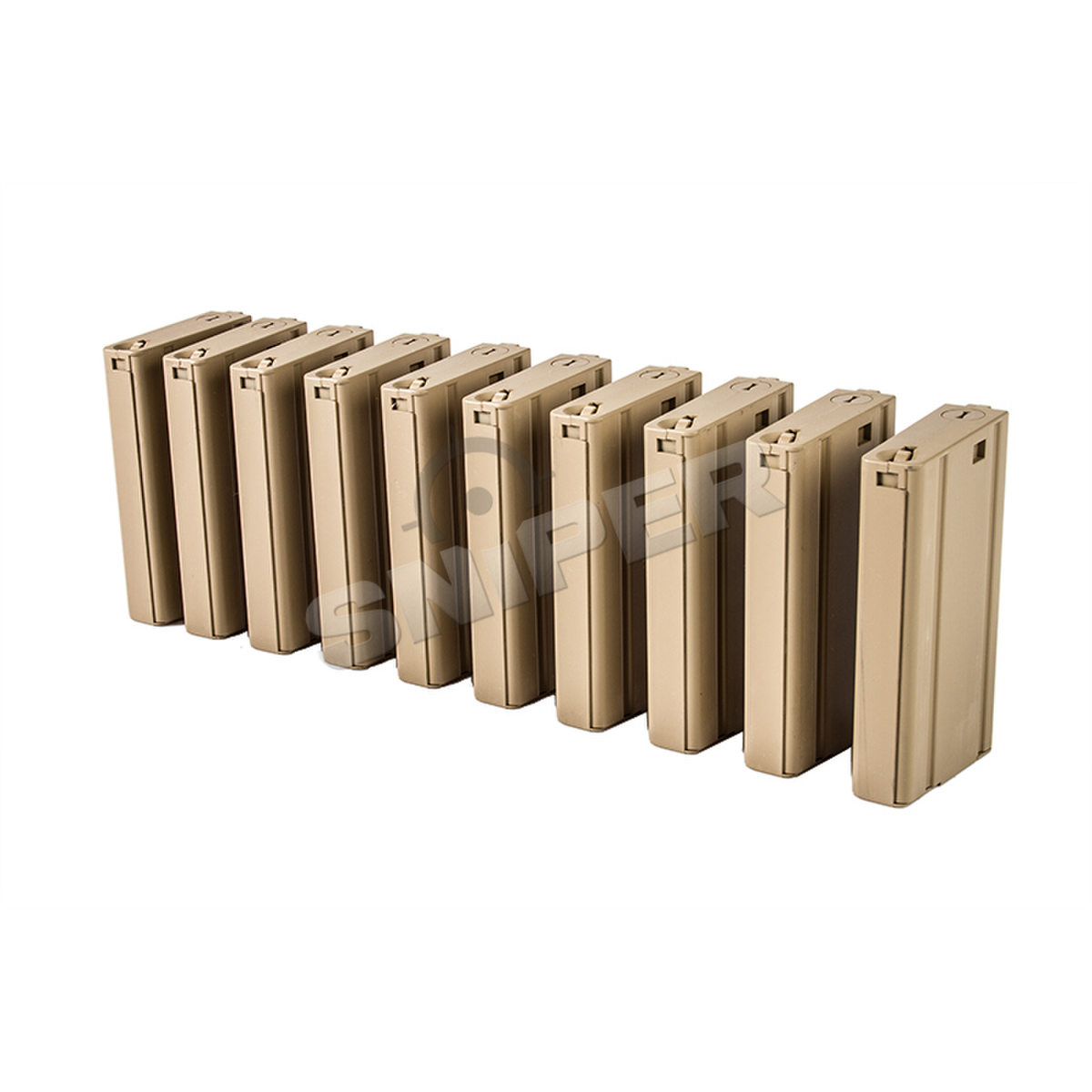 Ersatzmagazin 10er Pack Low Cap, Farbe Tan. Für FN