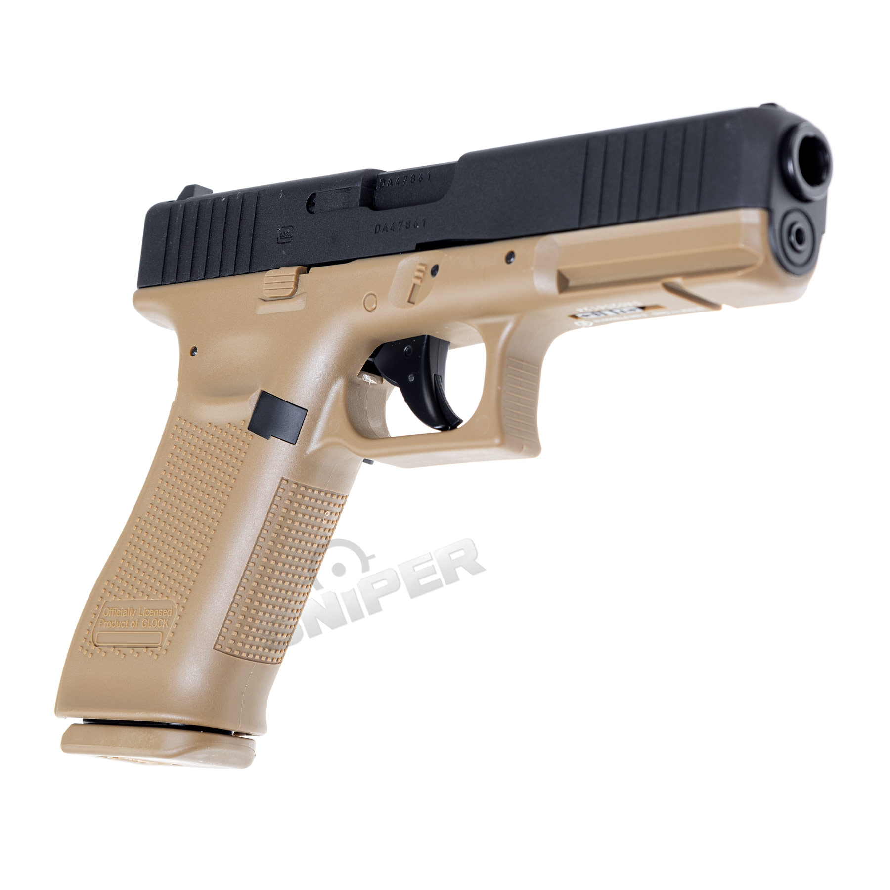 Glock 17 Gen 5 GBB Softair Pistole, Black/Tan