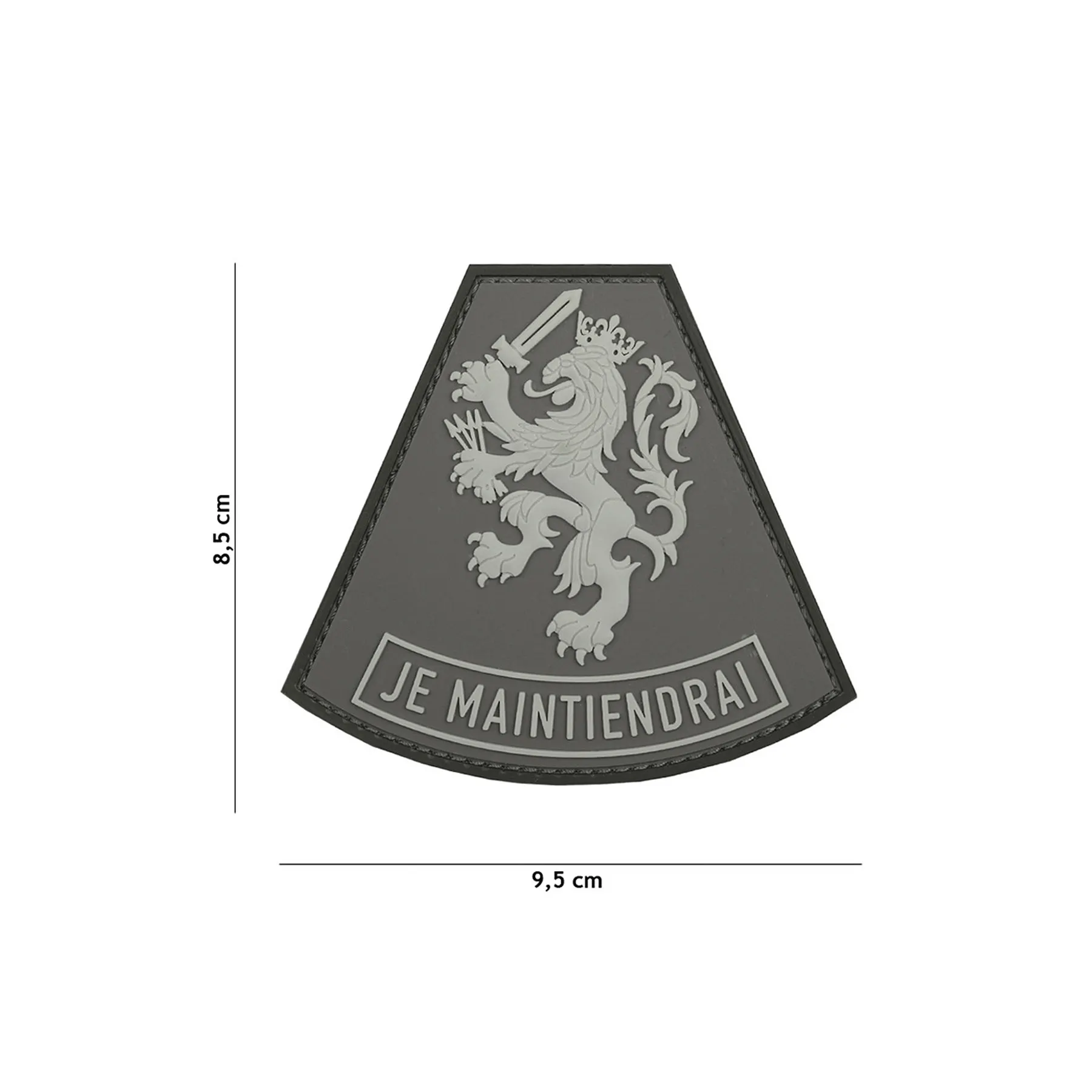 3D PVC Patch Je Maintiendrai, Grey