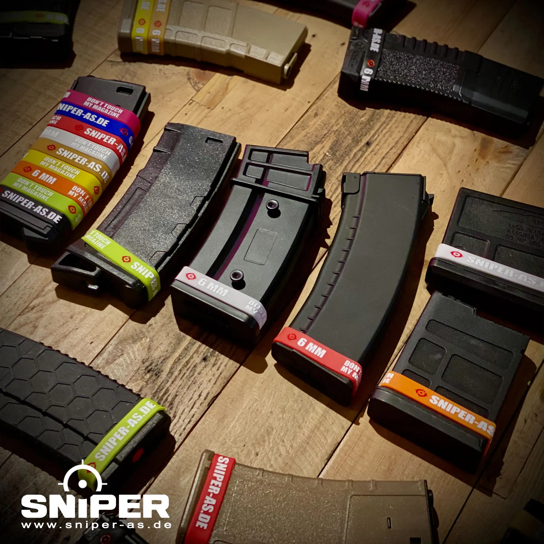 3er Set Sniper AS Magazinbänder, Bracelet, Blue