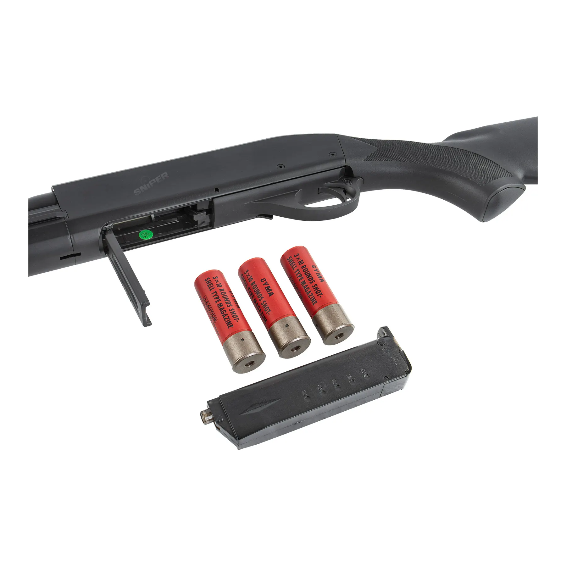 M870 Sheriff Tri-Shot Spring Shotgun, Black M870 Sheriff Tri-Shot Spring Shotgun, Black