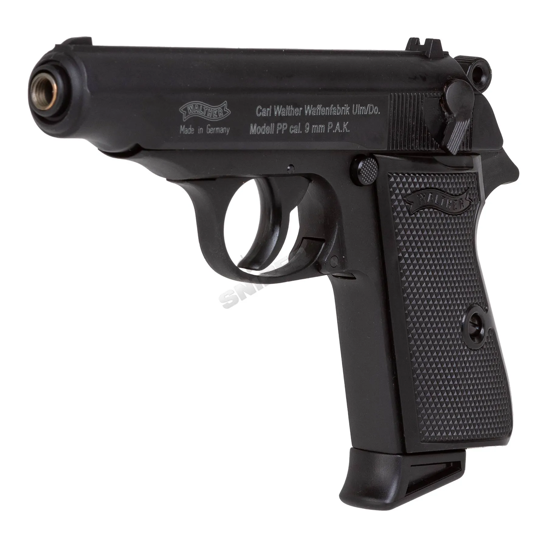Walther PP 9mm P.A.K. Schreckschusspistole, Black Walther PP 9mm P.A.K. Schreckschusspistole, Black