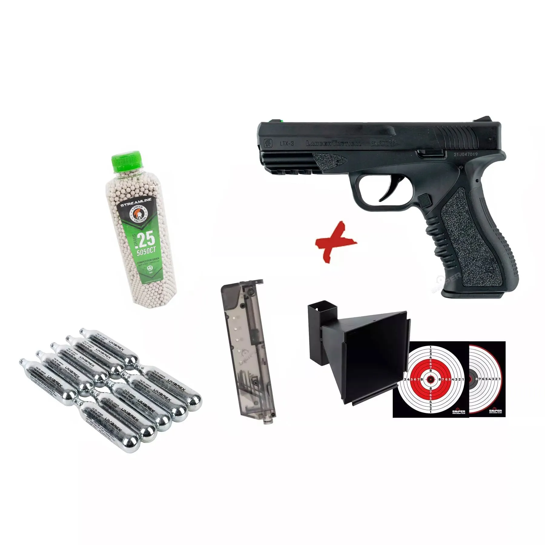 Bundle Deal #2 - Lancer Tactical LTX-3 Softairpistole, Co2
