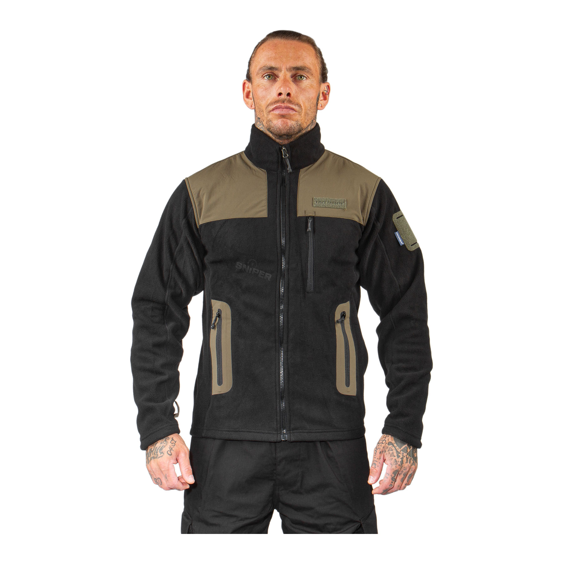 Emerson Gear Fleece Jacke, Tan / Black
