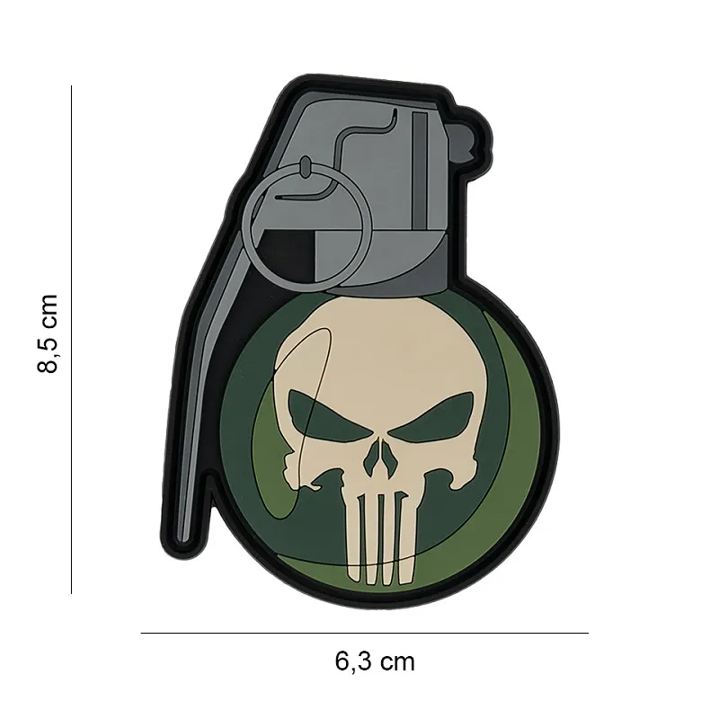 Patch 3D PVC Handgrenade Punish Skull Patch 3D PVC Handgrenade Punish Skull