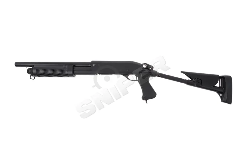 M870 Police Sliding Tri-Shot Spring Shotgun, Black