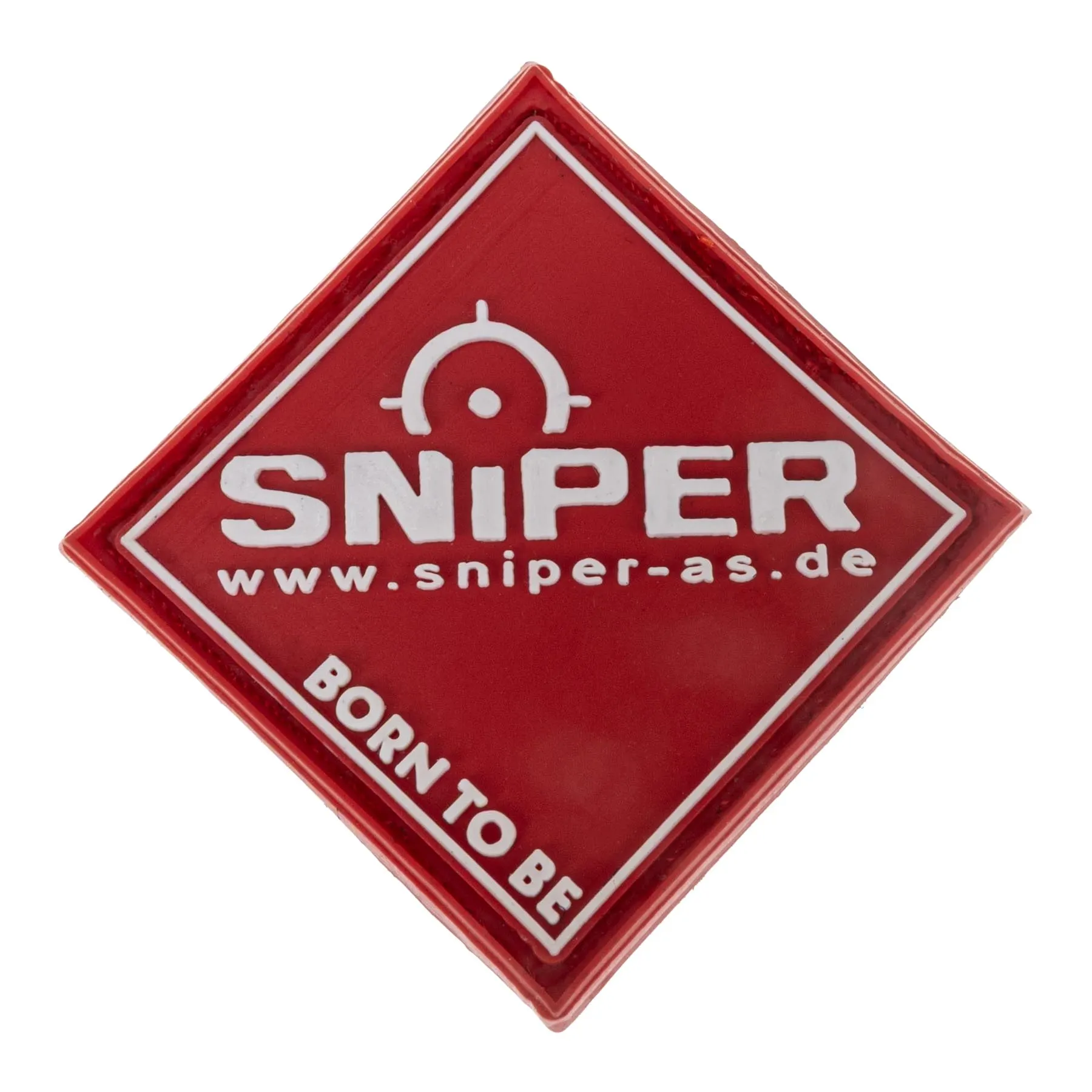 Square Sniper 3D Rubber Patch, Red