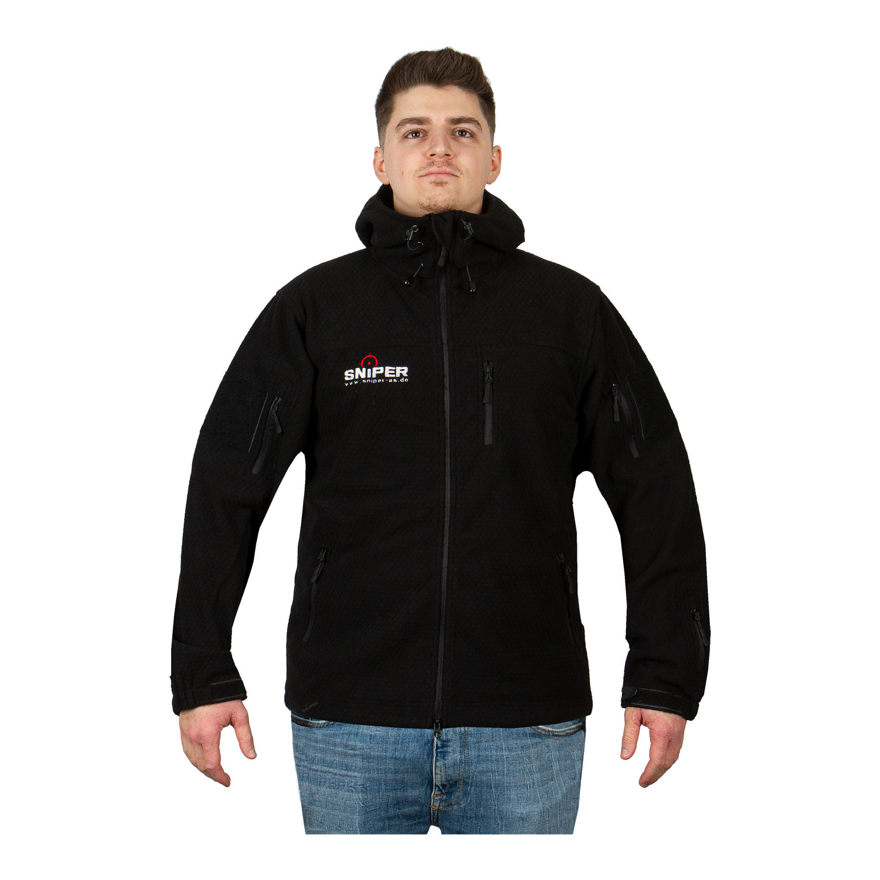 Sniper-AS Hexagon Fleece Weste, Black XXL