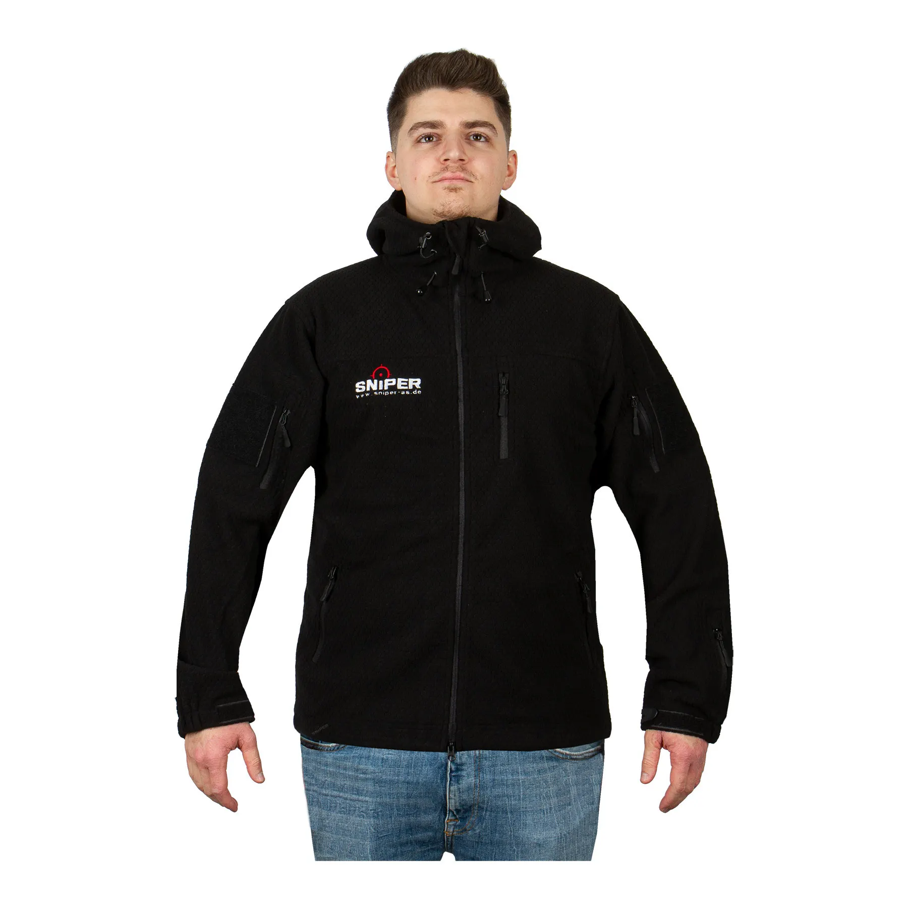 Sniper-AS Hexagon Fleece Weste, Black 3XL Sniper-AS Hexagon Fleece Weste, Black XXL