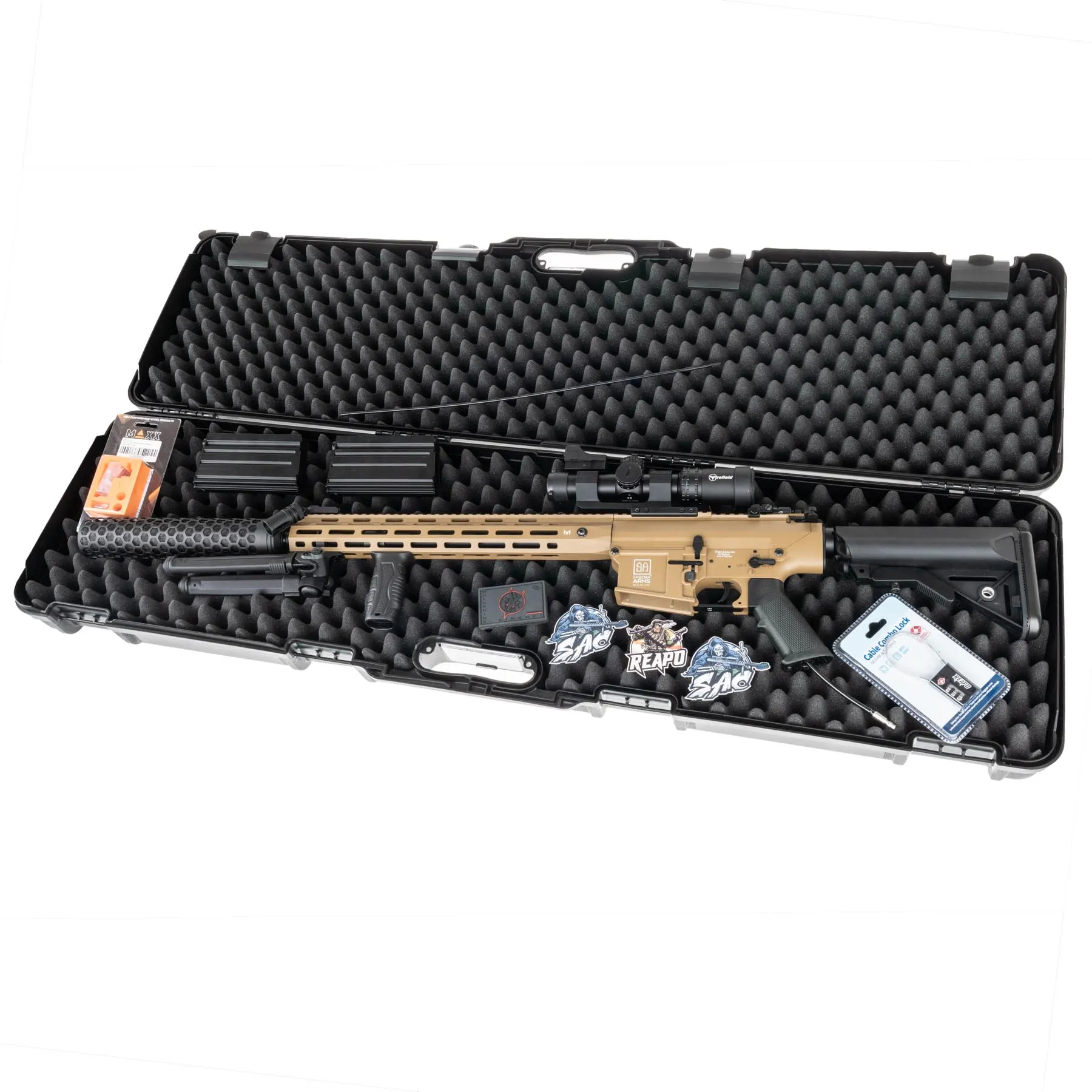 Prep My Airsoft - SAC x Wolverine SA-E35 DMR Rifle HPA, Tan Prep My Airsoft - SAC x Wolverine SA-E35 DMR Rifle HPA, Tan