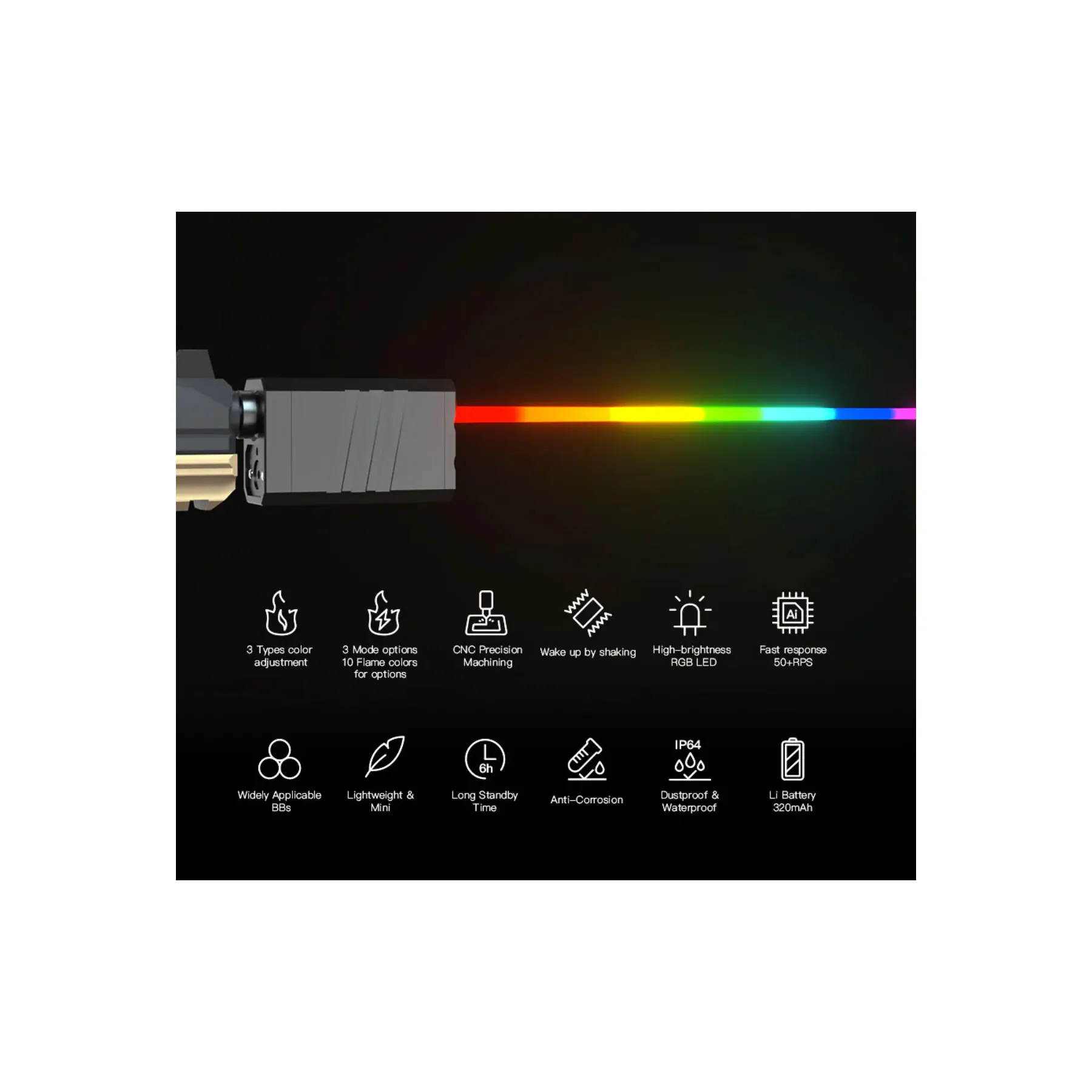 E-Shooter Tracer Unit Flare Cube BT, Black
