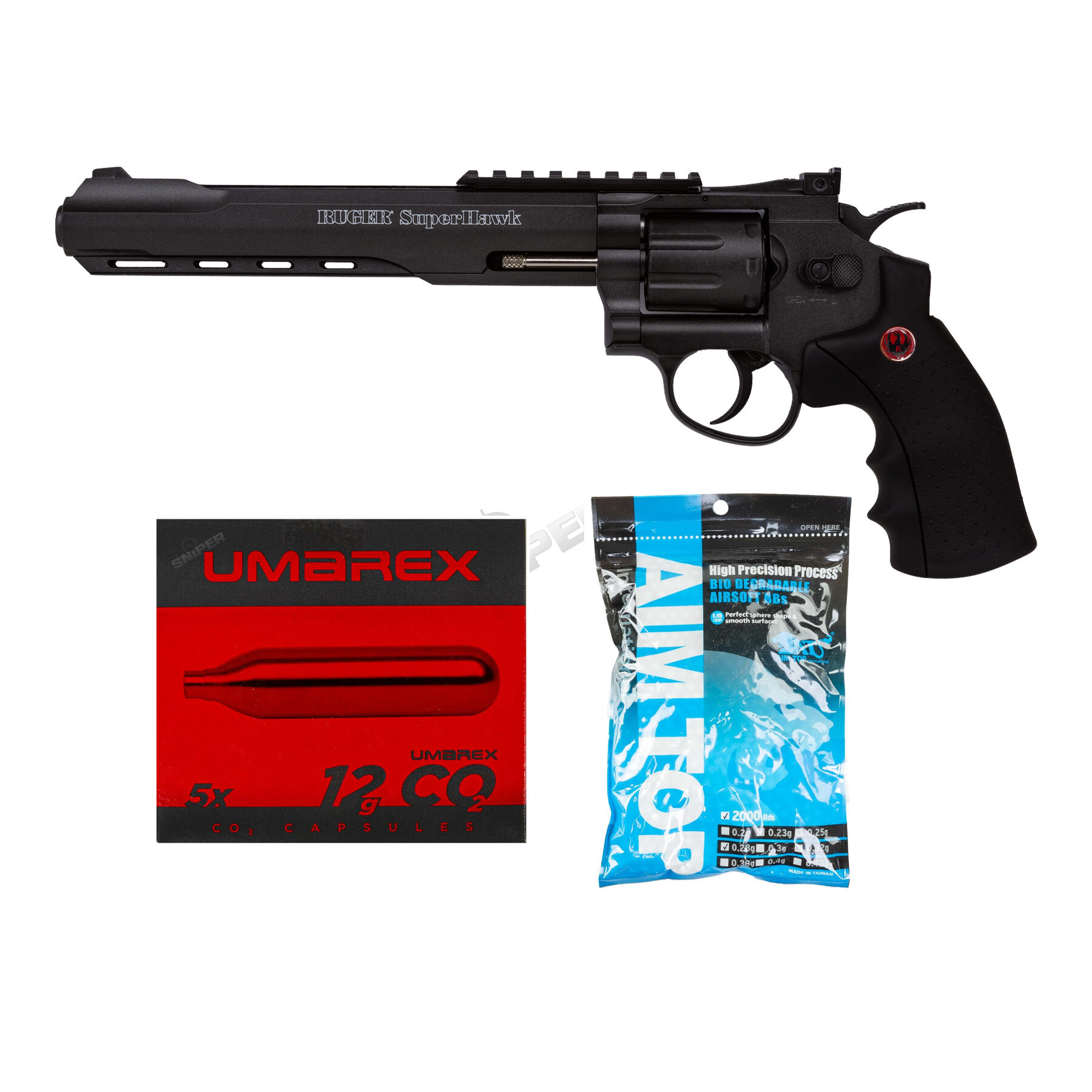 Bundle Deal #1 - Ruger Super Hawk Revolver 8", Black
