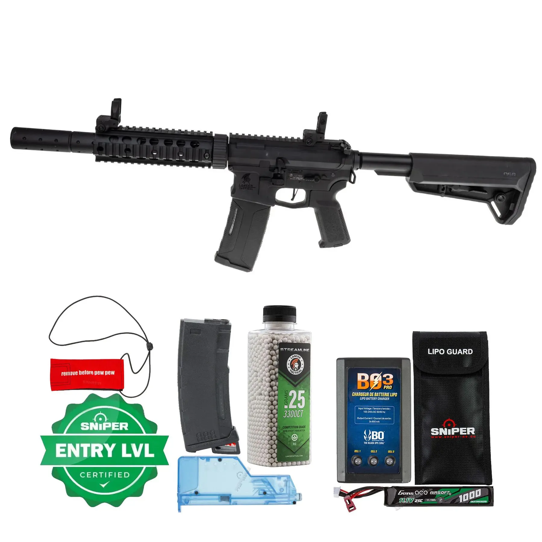 Einsteiger Set #1 - Lancer M4 SD NSR New Version w/ Nebula ETU (S)AEG, Black