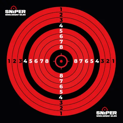 Zielscheiben 14x14cm, Sniper Target red 100 Stück Zielscheiben 14x14cm, Sniper Target red 100 Stück