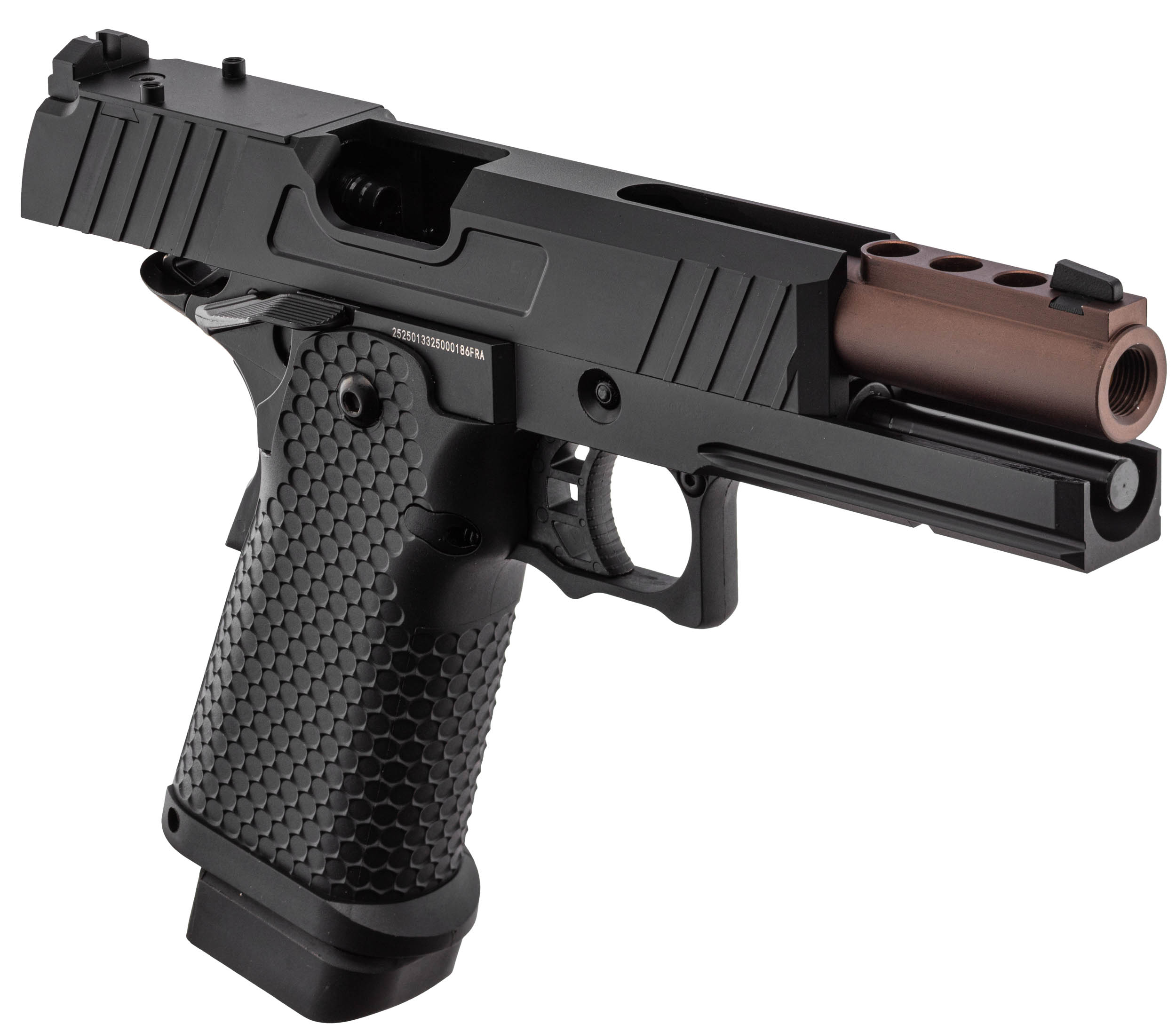 Golden Eagle 4.3 Hi-Capa GBB Airsoft Pistole, Black/Bronze