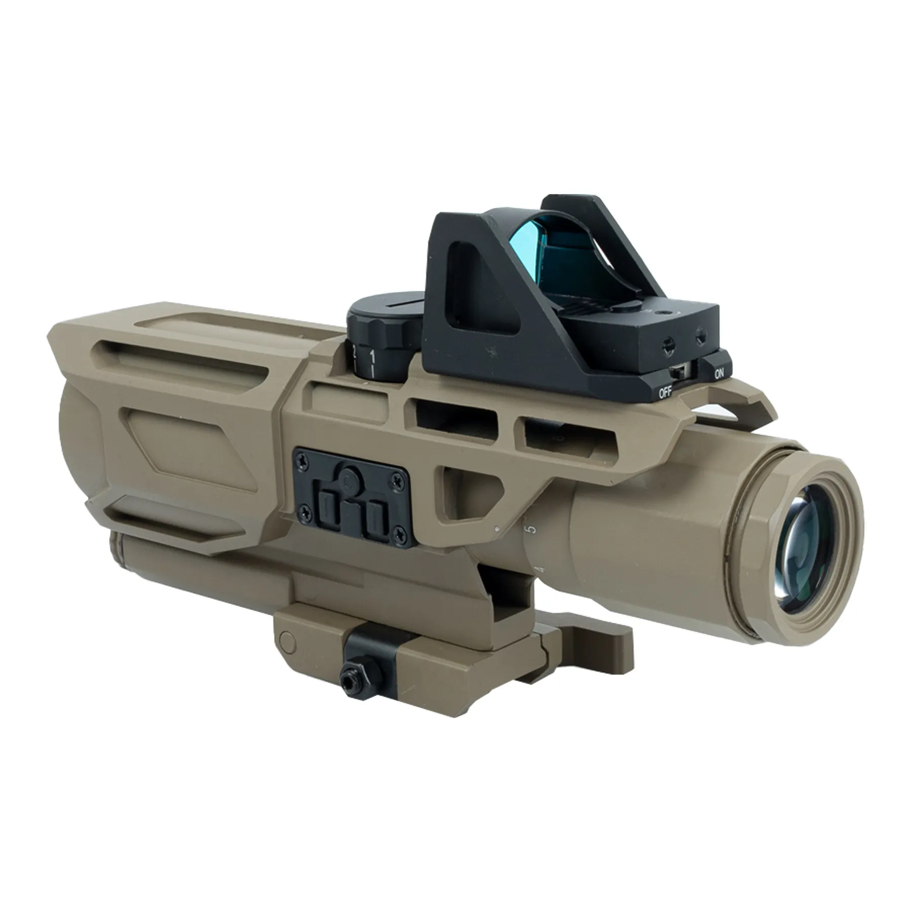 USS 3-9X40 Gen3 Scope mit Red Dot, Tan