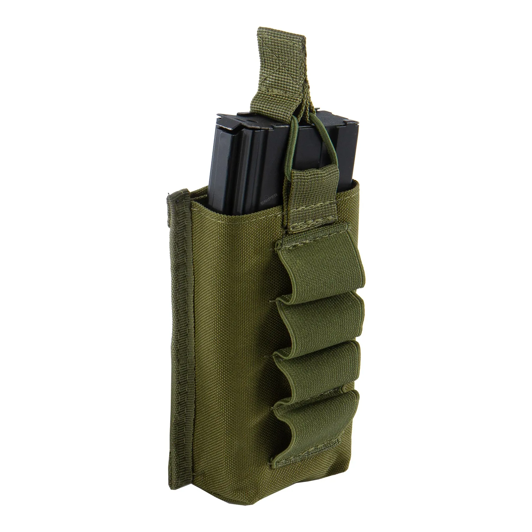 Single M4 Mag Pouch inkl. Shotgun Holder, OD Green