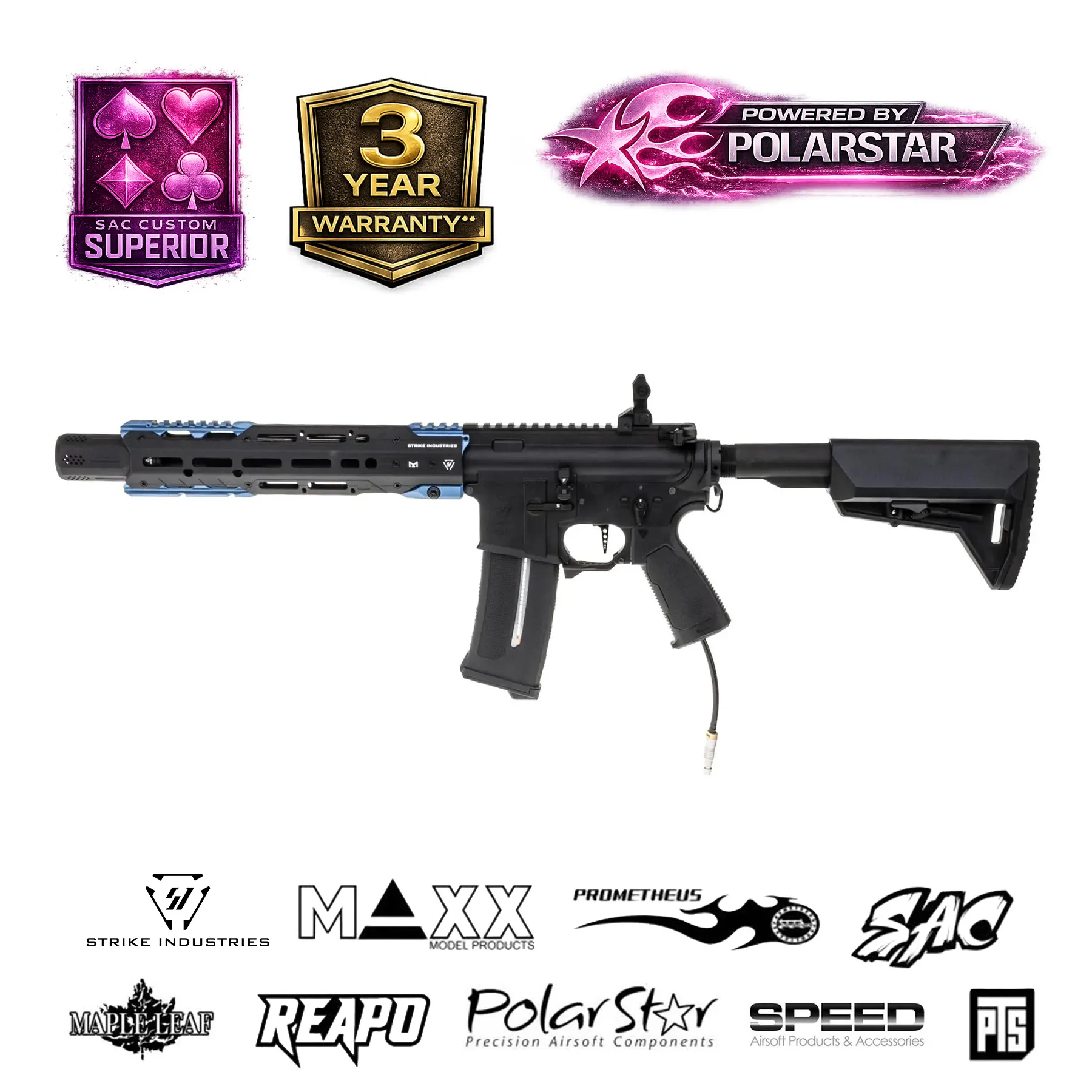 SAC x Fusion F2 Strike Industries Gridlock 11", Black/Blue