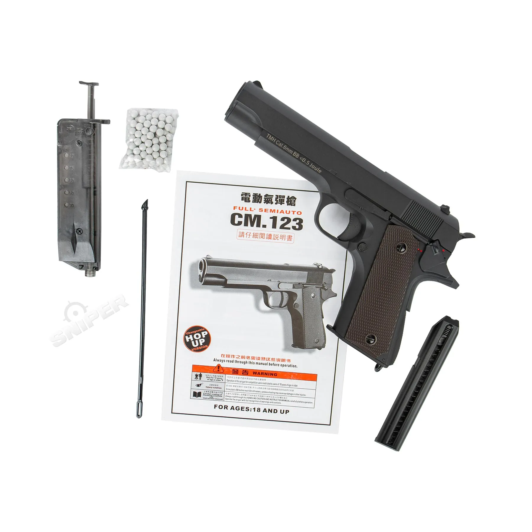 M1911 AEP Mosfet < 0,5Joule, Black M1911 AEP Mosfet < 0,5Joule, Black