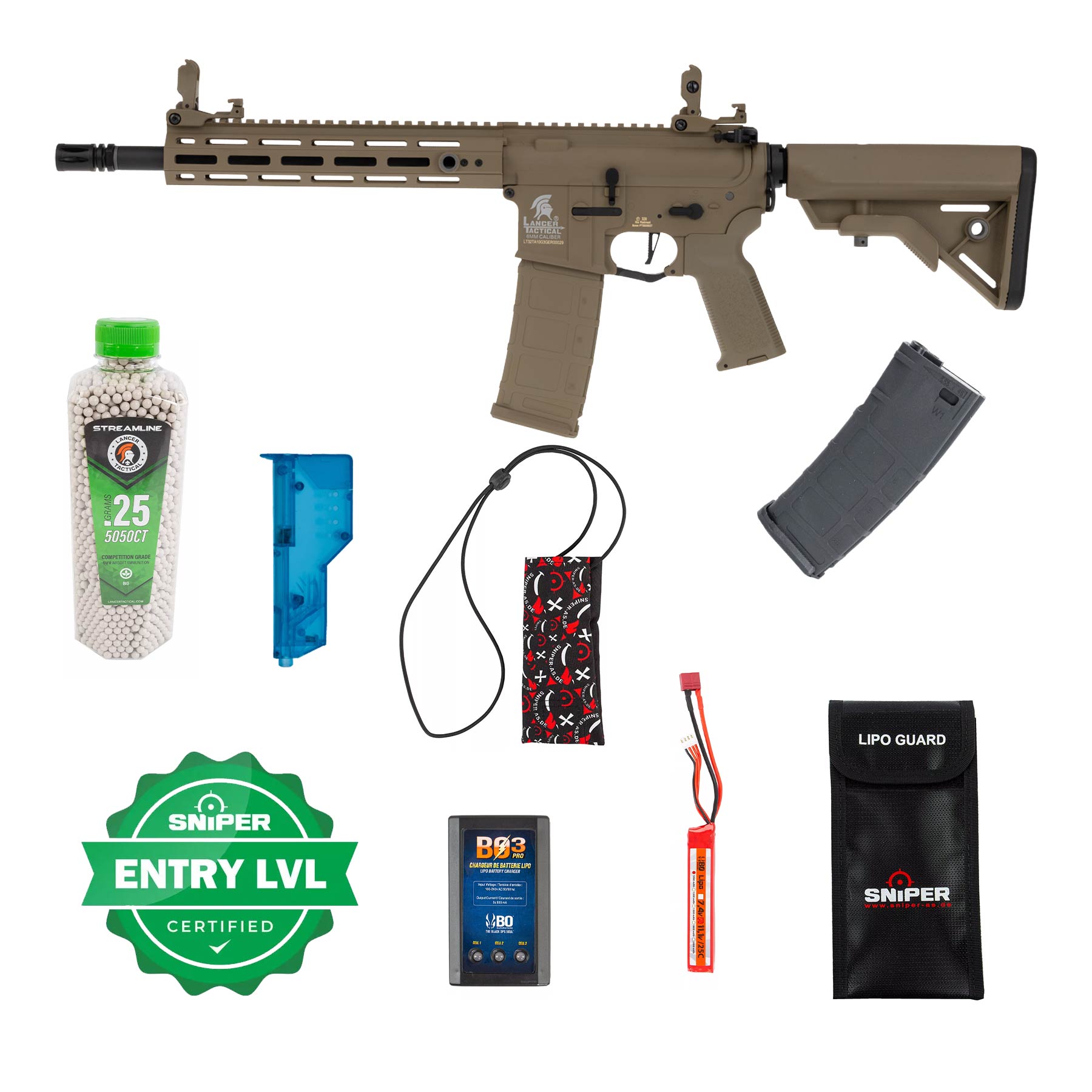 Einsteiger Set #1 - Lancer Hellion M-Lock 10" Gen 3 w/ Nebula ETU (S)AEG, Dark Earth