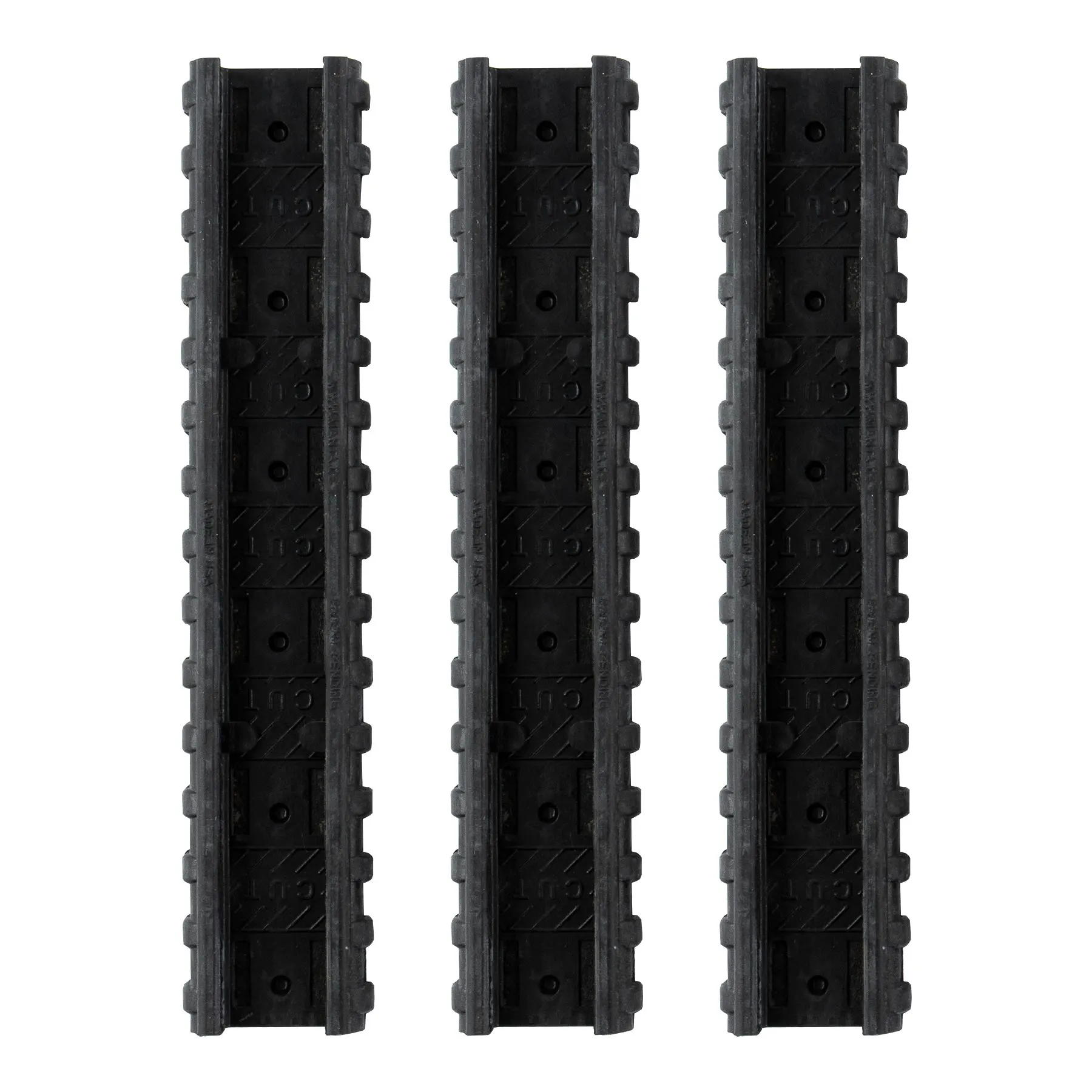 6" Low Profile Rail Cover Set, 3 pcs, Black