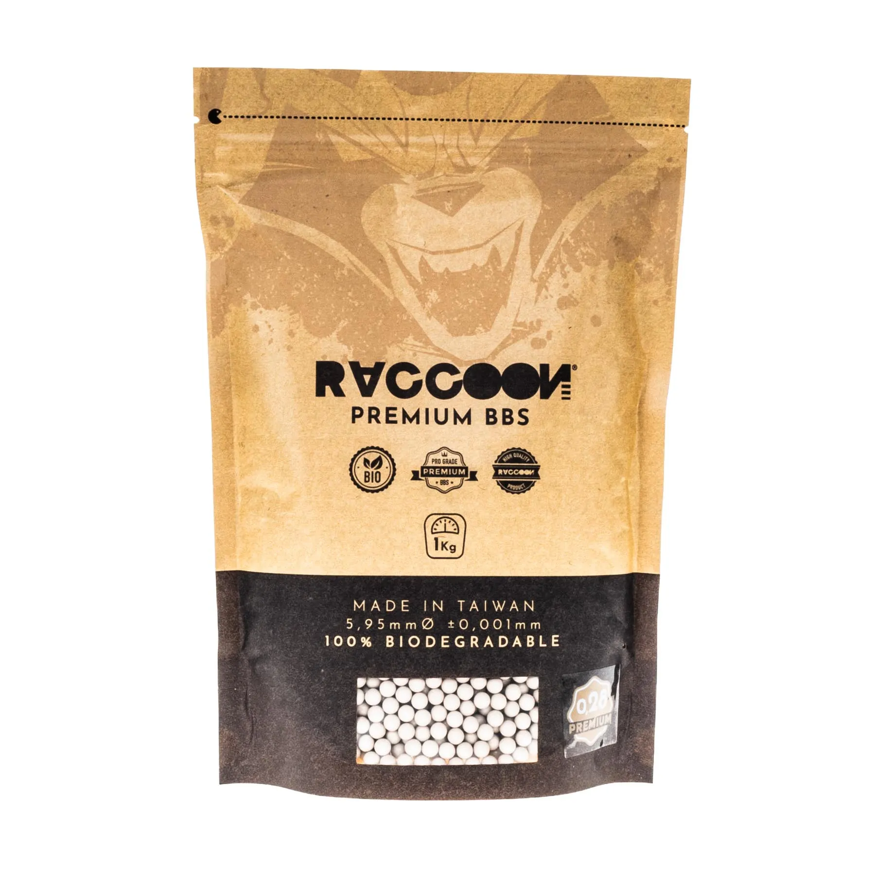 Raccoon Premium Bio BBs 0,28g, 1KG Raccoon Premium Bio BBs 0,28g, 1KG