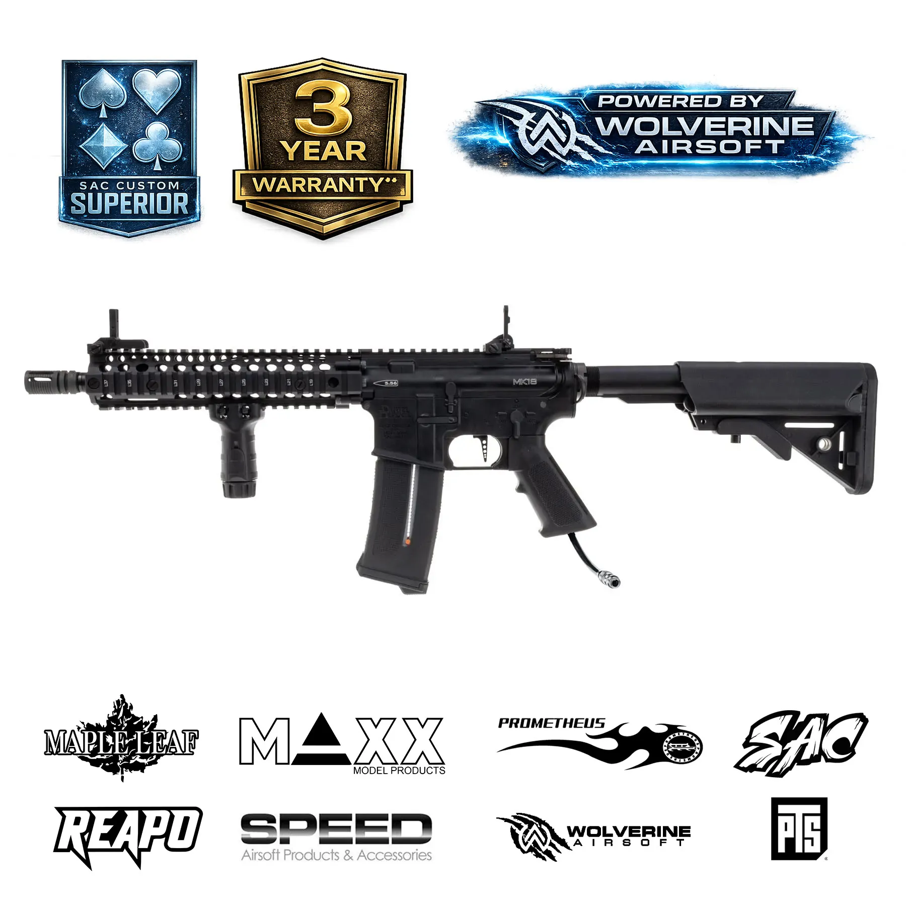 SAC x Wolverine Daniel Defense MK18 New Gen 2026, Black