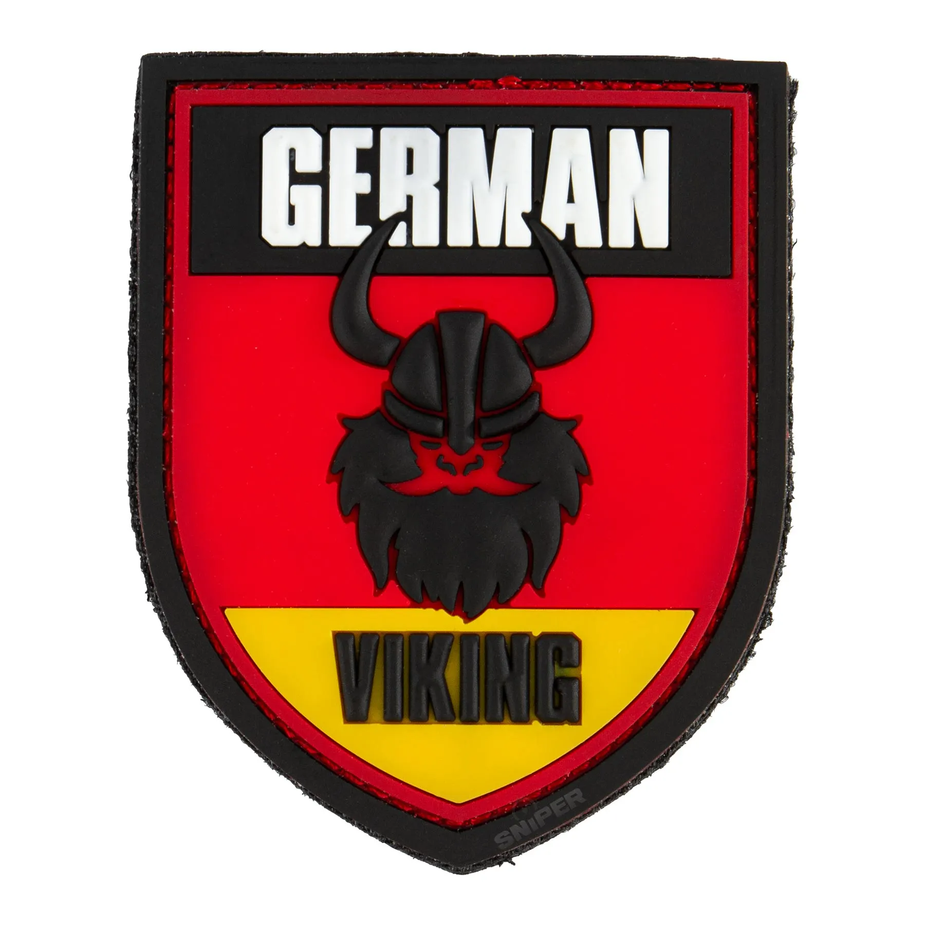 Patch PVC German Viking, schwarz/rot/gelb