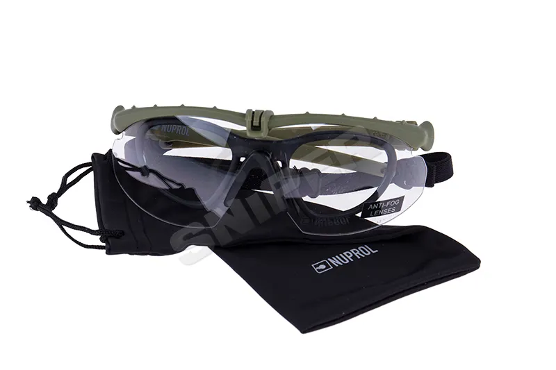Battle Pro Schutzbrille Set Green, Clear Lens