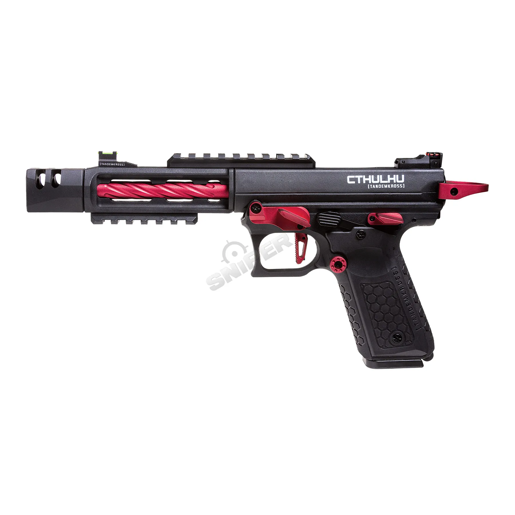 Lancer Tandemkross Cthulhu GBB Softair Pistole, Black/Red
