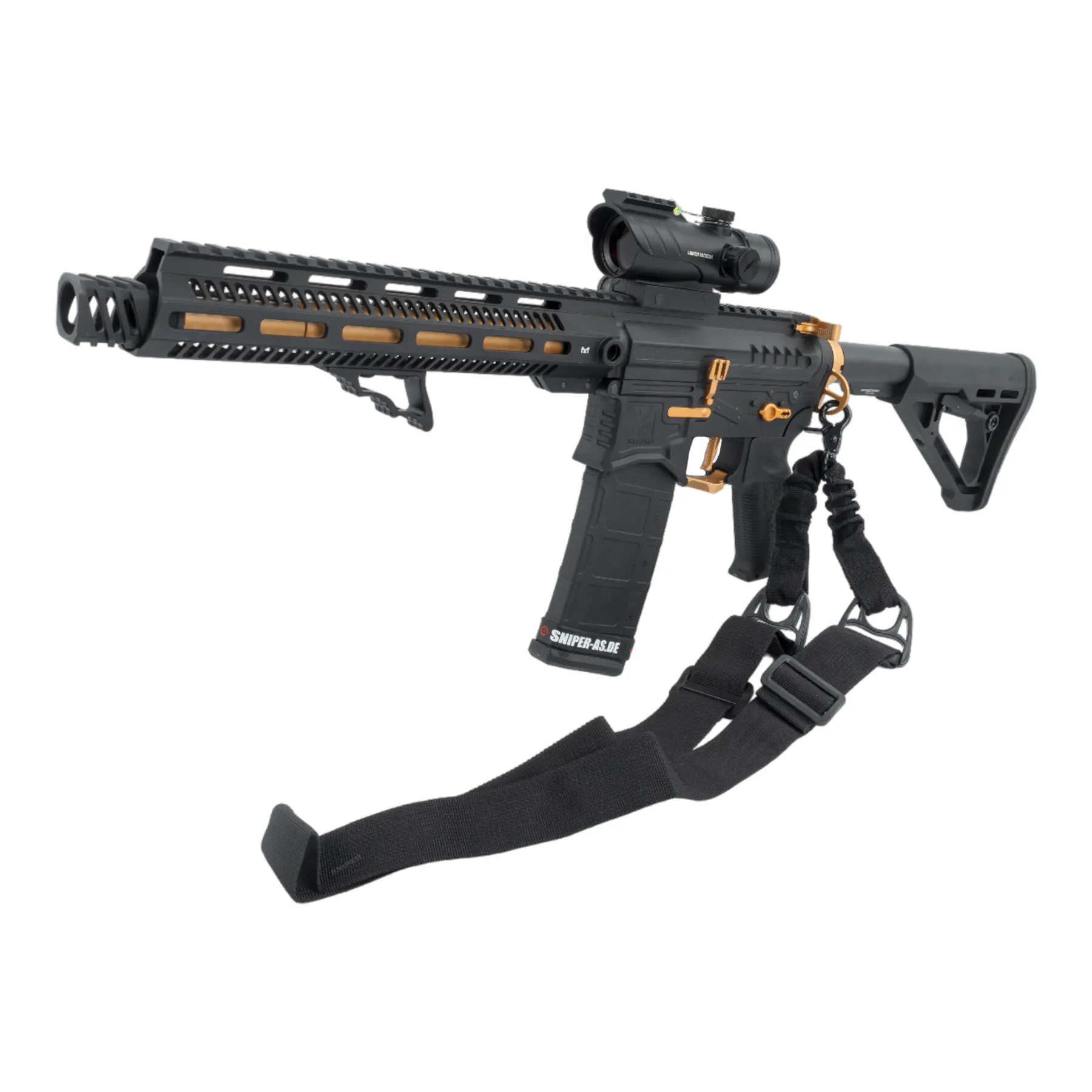 Prep my Airsoft - Zion Arms M4 M-Lok 10" (S)AEG, Black/Gold Prep my Airsoft - Zion Arms M4 M-Lok 10" (S)AEG, Black/Gold