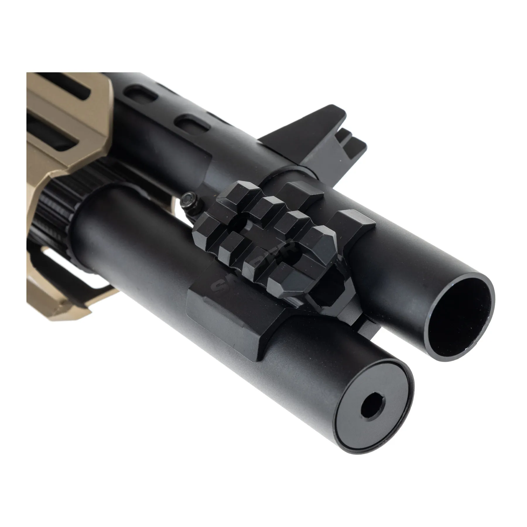 Golden Eagle M870 Strike Industries Action Pumpgun, Tan