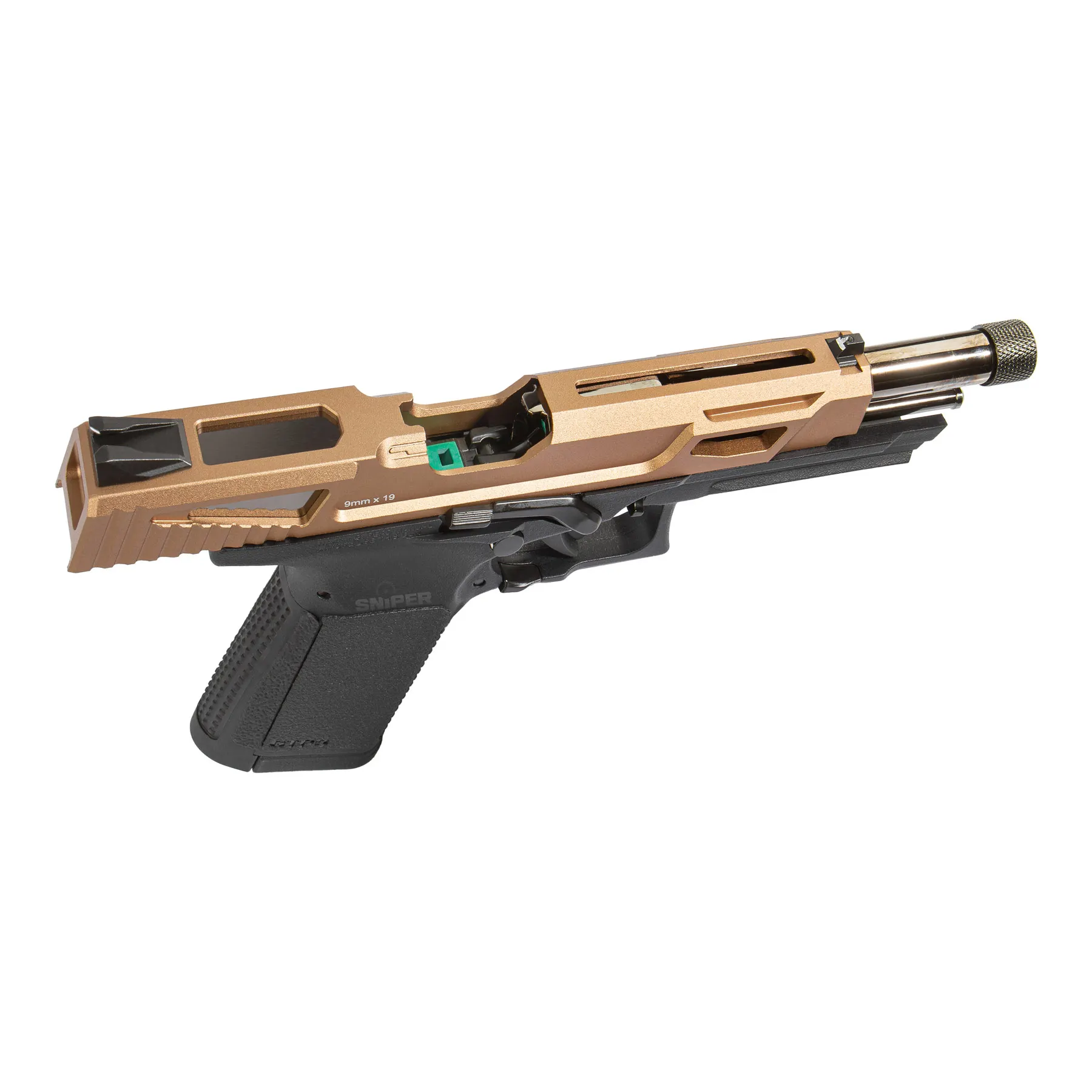 GTP 9 MS GBB, Softair Pistole, Black/Desert