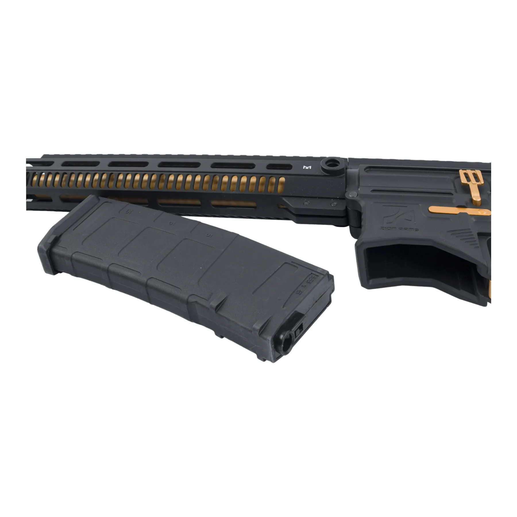 Zion Arms M4 M-Lok 10" (S)AEG, Black/Gold Zion Arms M4 M-Lok 10" (S)AEG, Black/Gold