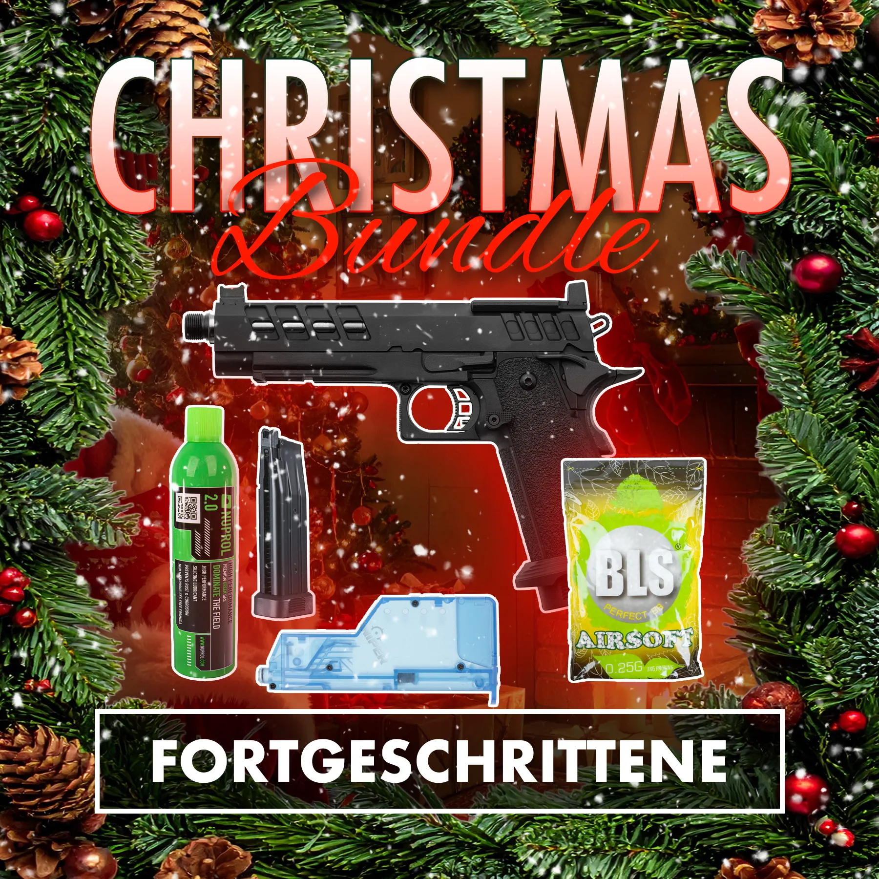 Christmas-Bundle - Lancer Tactical Heracles Hi-Capa GBB Softairpistole, Black