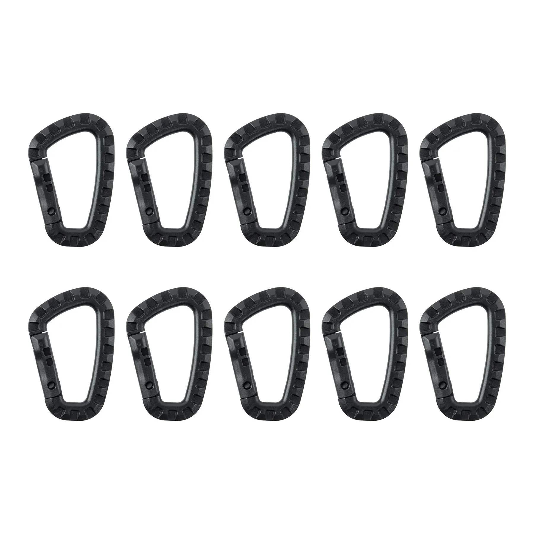 Karabinerhaken, 10er Set, Black