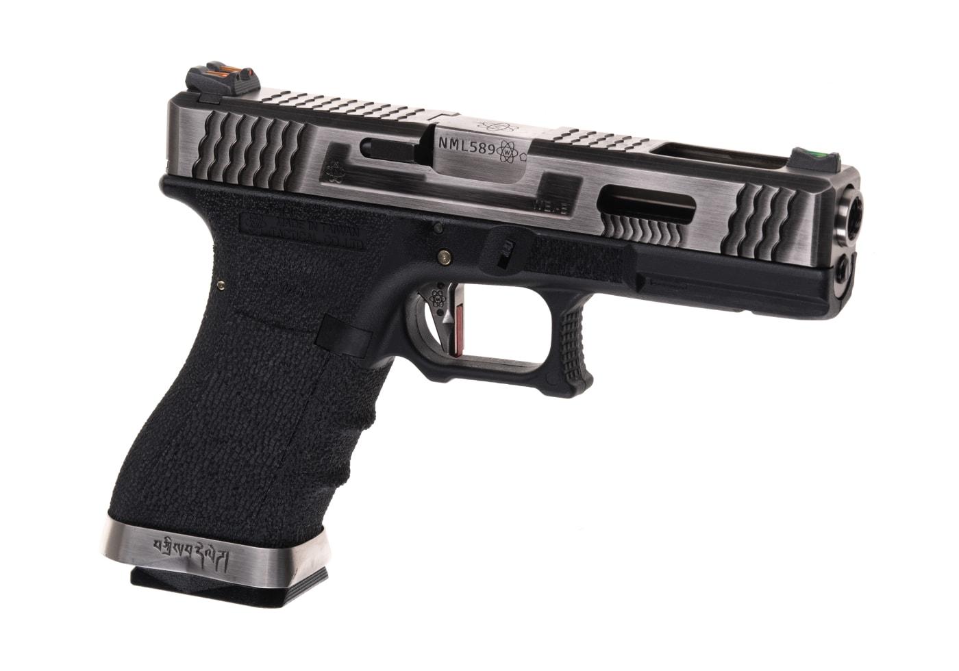 WE Force 07 Silver Barrel Meta-Slidel GBB Softair, Black