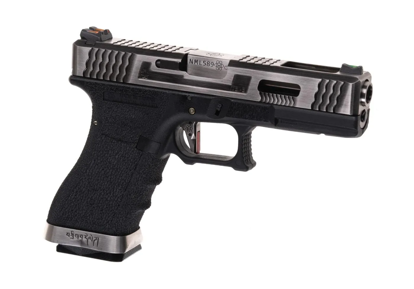 WE Force 07 Silver Barrel Meta-Slidel GBB Softair, Black WE Force 07 Silver Barrel Meta-Slidel GBB Softair, Black