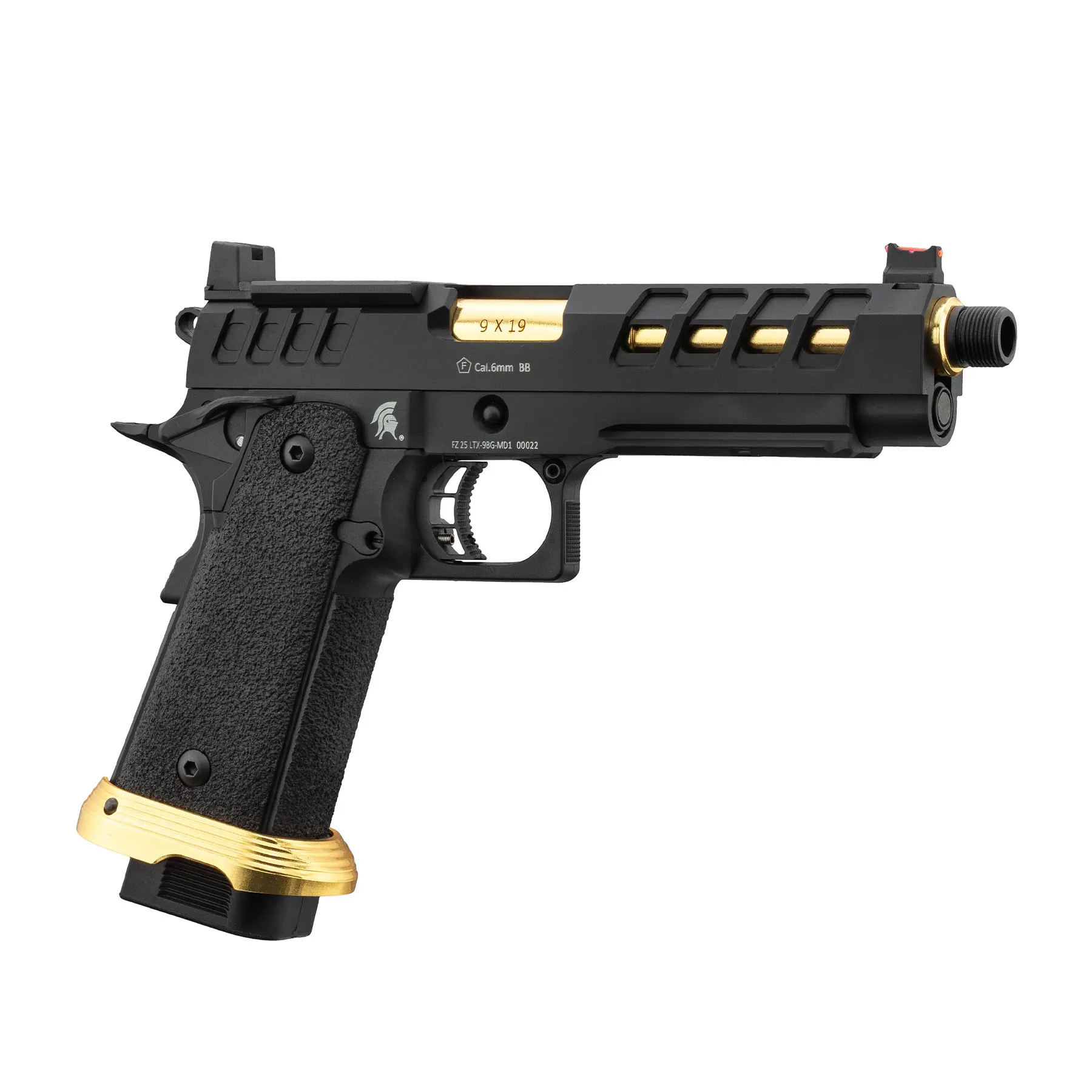 Lancer Tactical Heracles RMR Hi-Capa GBB Softairpistole, Black & Gold